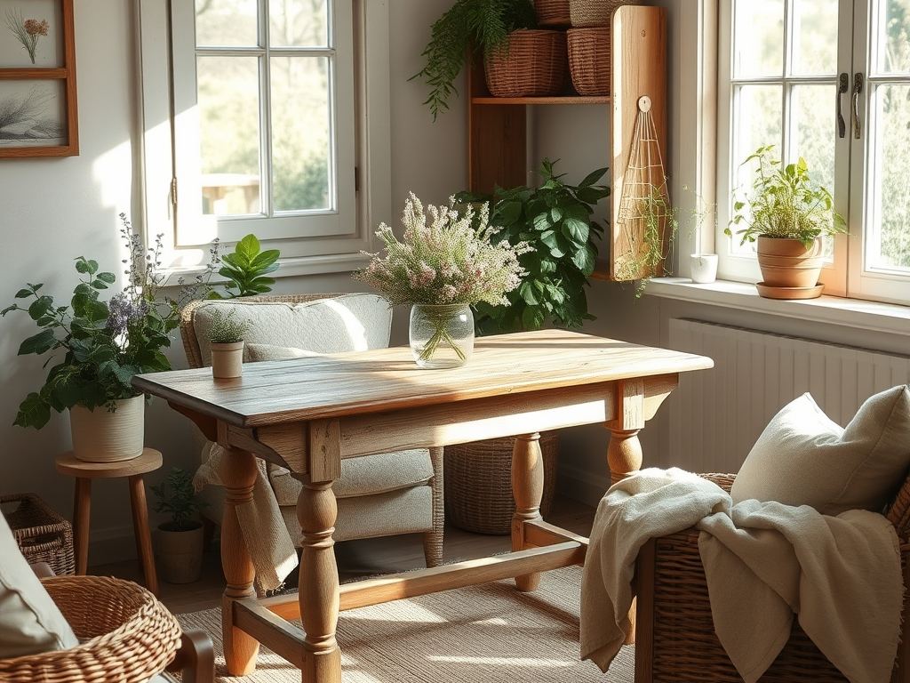 Styl cottagecore we wnętrzach: naturalna przytulność i rustykalna harmonia krok po kroku
