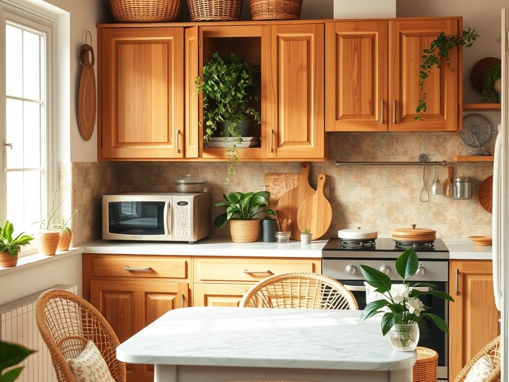 Styl boho w kuchni: jak łączyć naturalne materiały i kolory dla przytulnej aranżacji