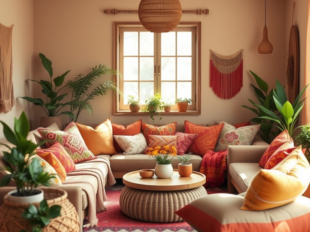 Styl boho kolory: jak łączyć ziemiste tony z żywymi akcentami, by uniknąć chaosu aranżacji